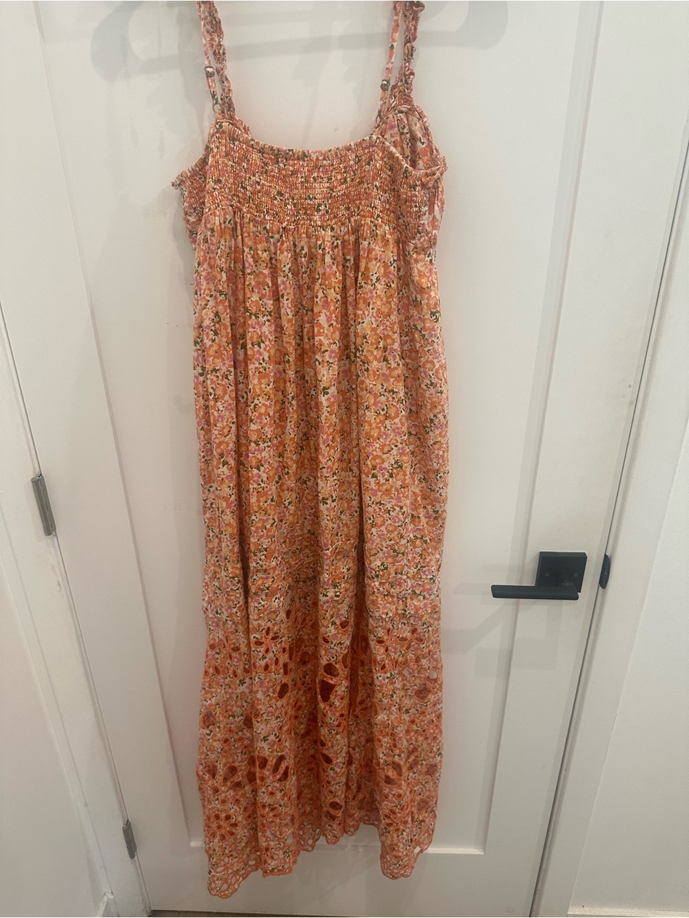 Anthropologie Floral Maxi Dress - Orange